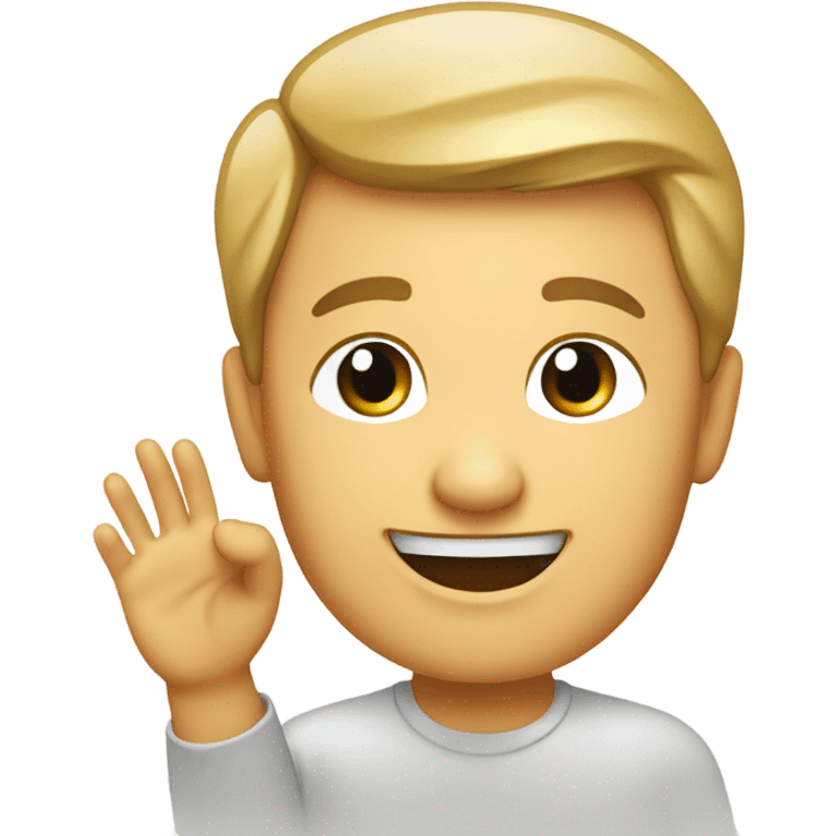 German person waving emoji