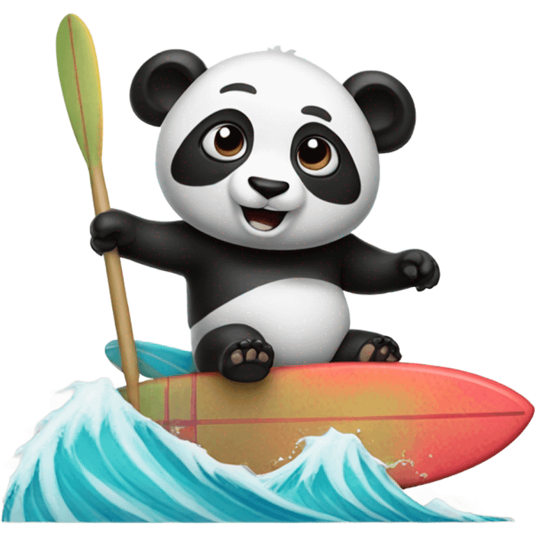 Panda with surfboard emoji