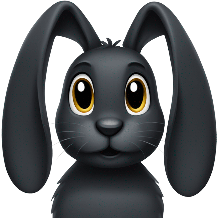 Black bunny with ears down  emoji