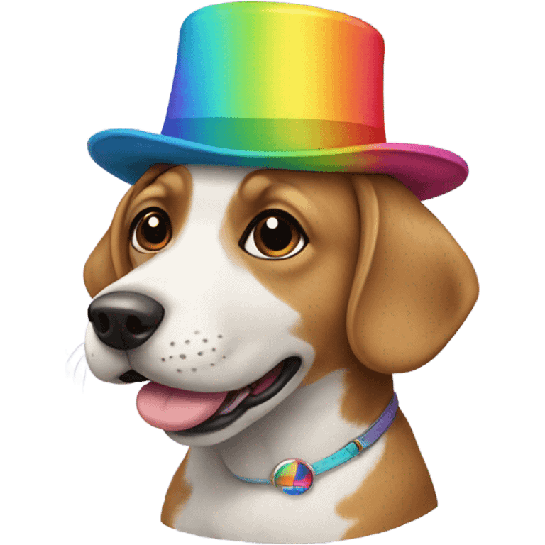 Dog with rainbow hat emoji