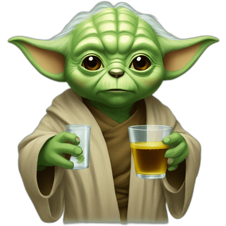 Yoda drinking bear emoji