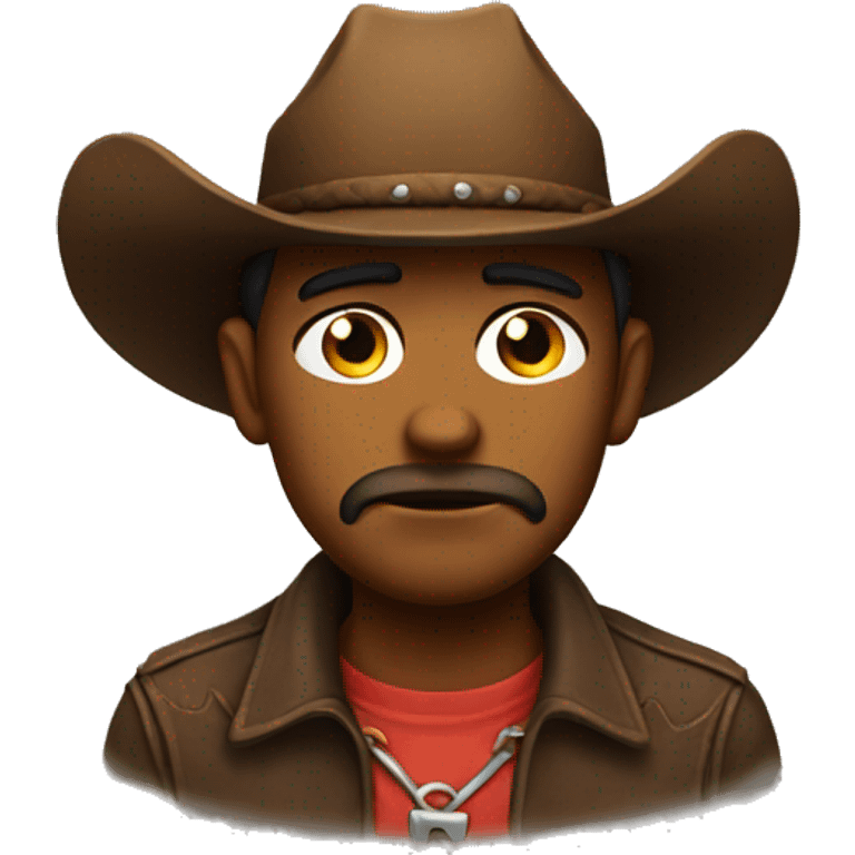 cowboy emoji looking sad emoji