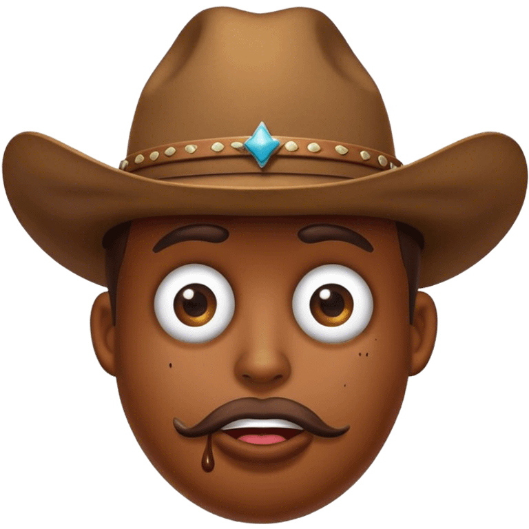 Poop face wearing a cowboy hat emoji