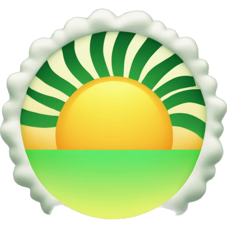 Half sun green rising pasok emoji