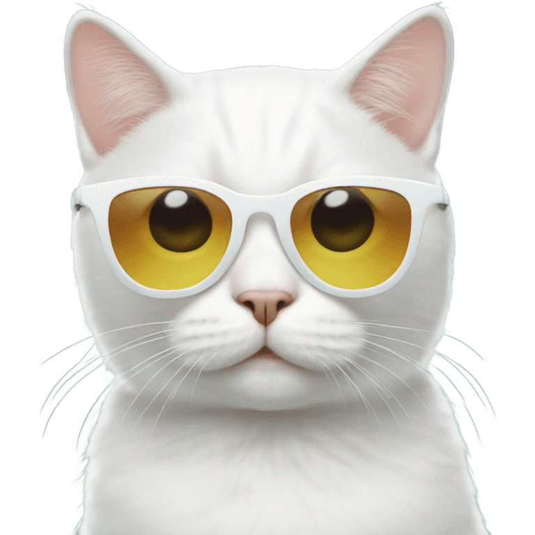 White Cat with sunglasses emoji