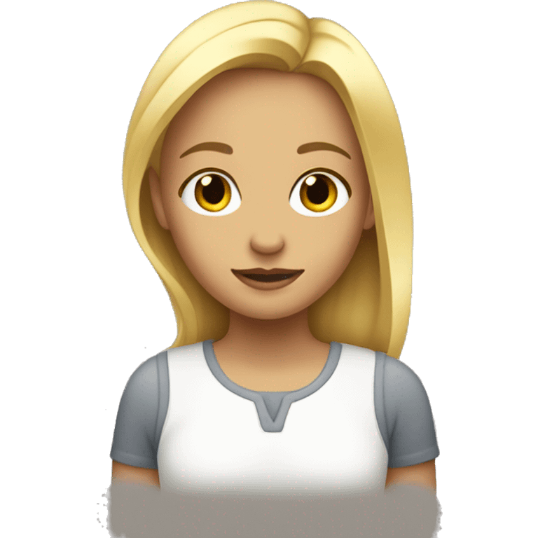 a blonde highlights girl with shadow rooys emoji