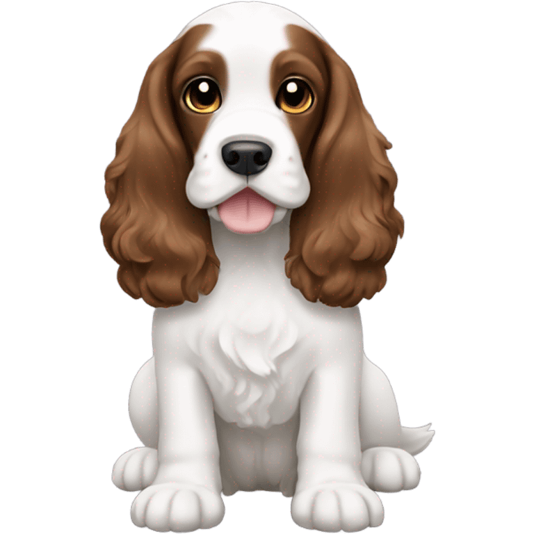 White brown and black English cocker spaniel emoji