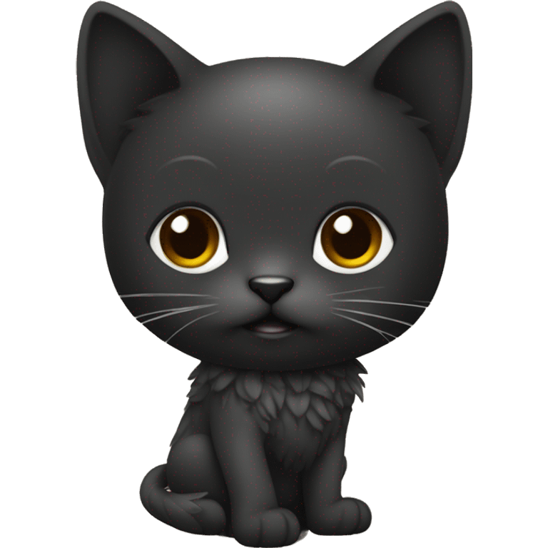 GATA NEGRA CQUETA HECHA EM DIBUJO SUJETA A UN ARMADOR NEGRONEGRO emoji