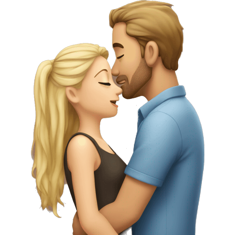 guy kiss girl so very love  emoji