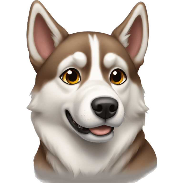 brown siberian husky emoji