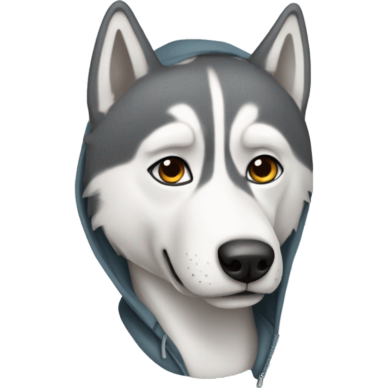 husky wearing a hoodie emoji