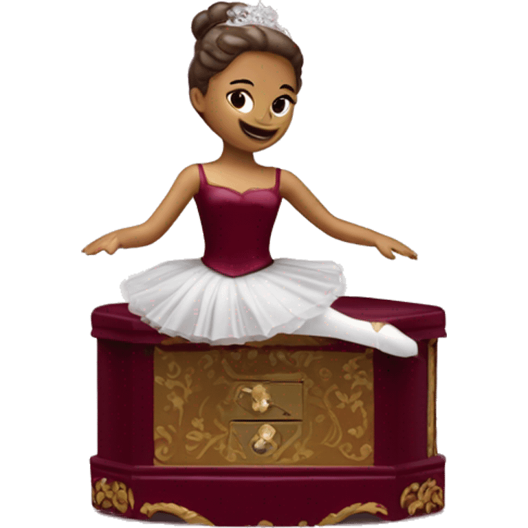 burgundy music box with ballerina standing back emoji