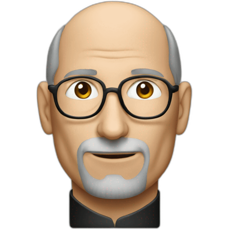 steve jobs using an iphone emoji