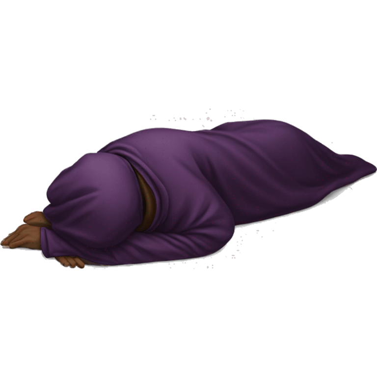 Person lying down face down wearing wizard robe emoji