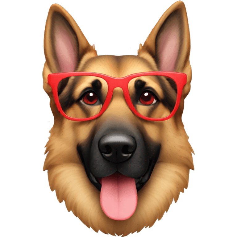 German Shepard with red glasses  emoji