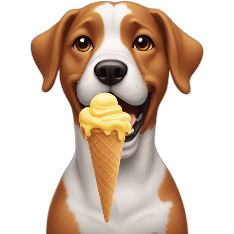 Dog eating ice cream emoji