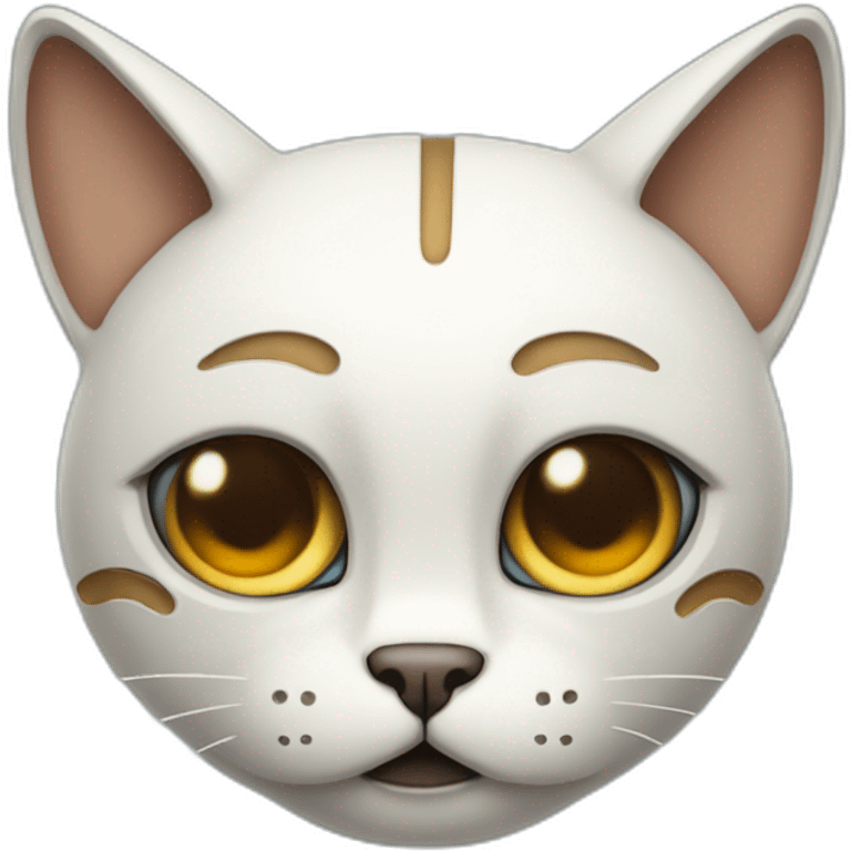 sad teary eyed robotic cat winking with one eye closed emoji