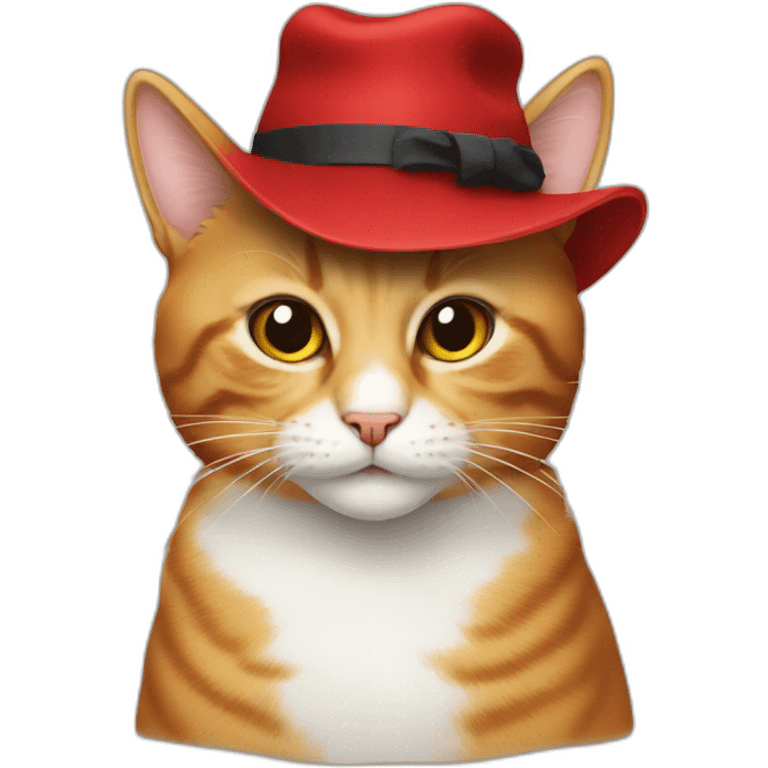 a cat with red hat emoji