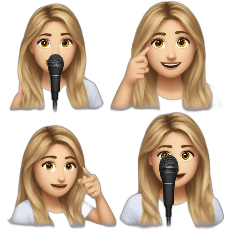 Lia Marie Johnson with a microphone emoji