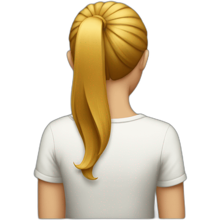 back view of a girl reading emoji