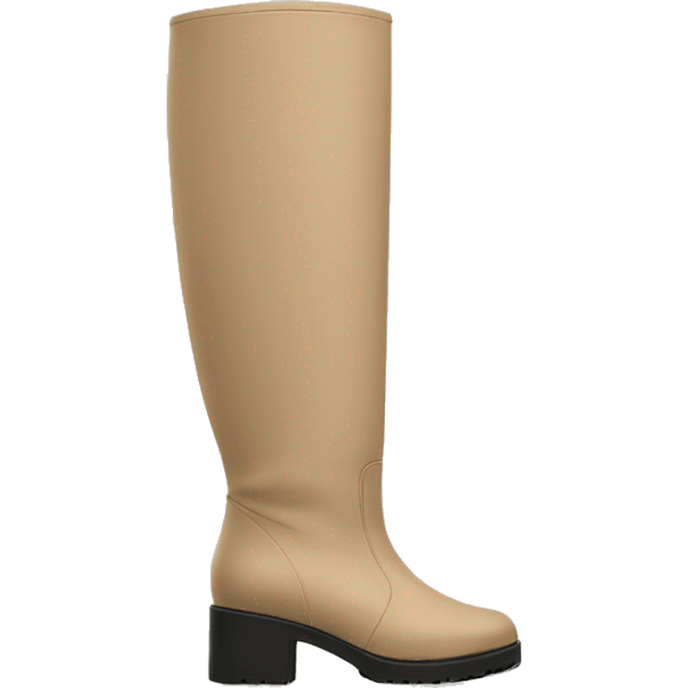 pair of beige chunky knee high boots emoji