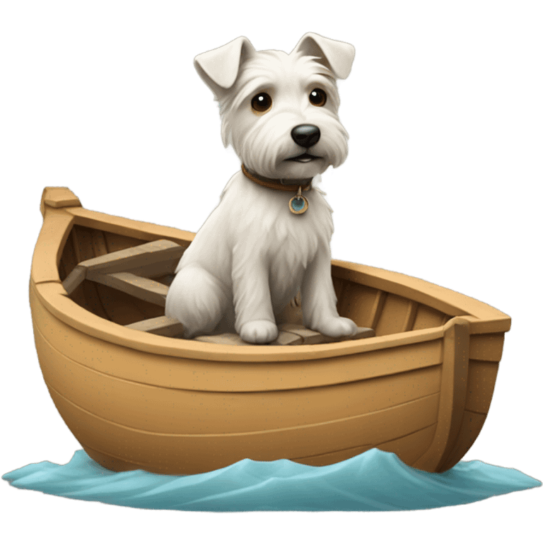 Terrier in boat emoji