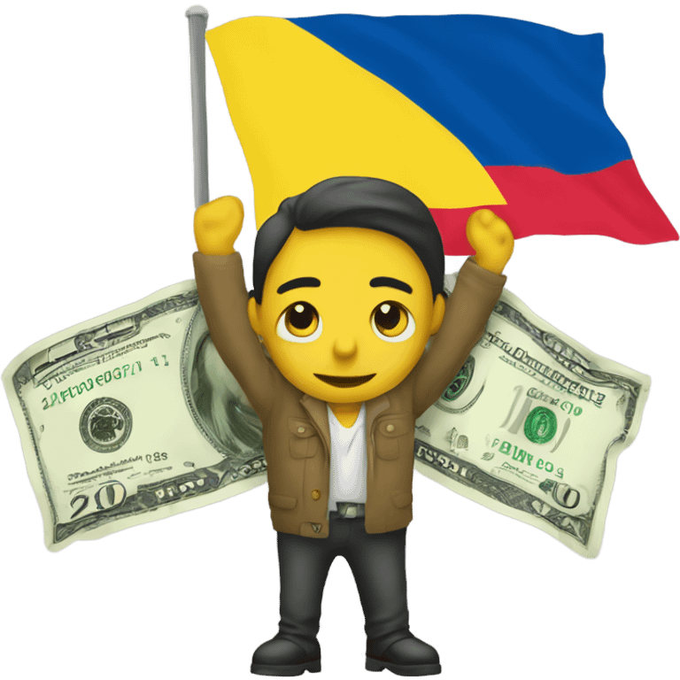 a dolar simbol with colombia flag emoji