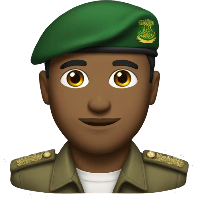 Saudi white man, first lieutenant black Military Beret  emoji