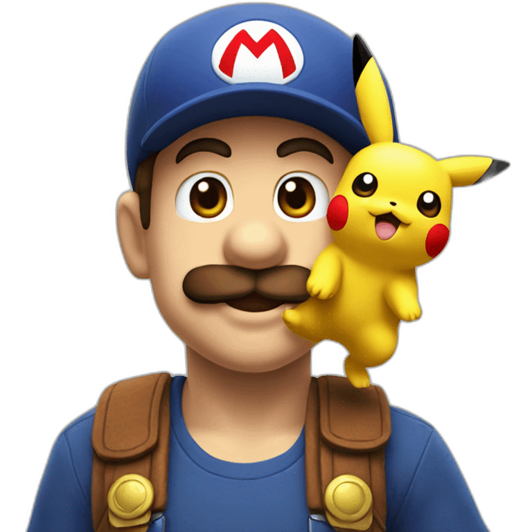 super mario and pikachu emoji