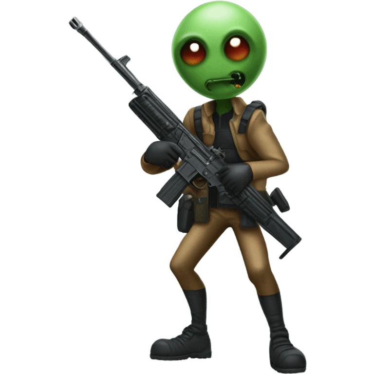 Martian hitman aiming rifle emoji