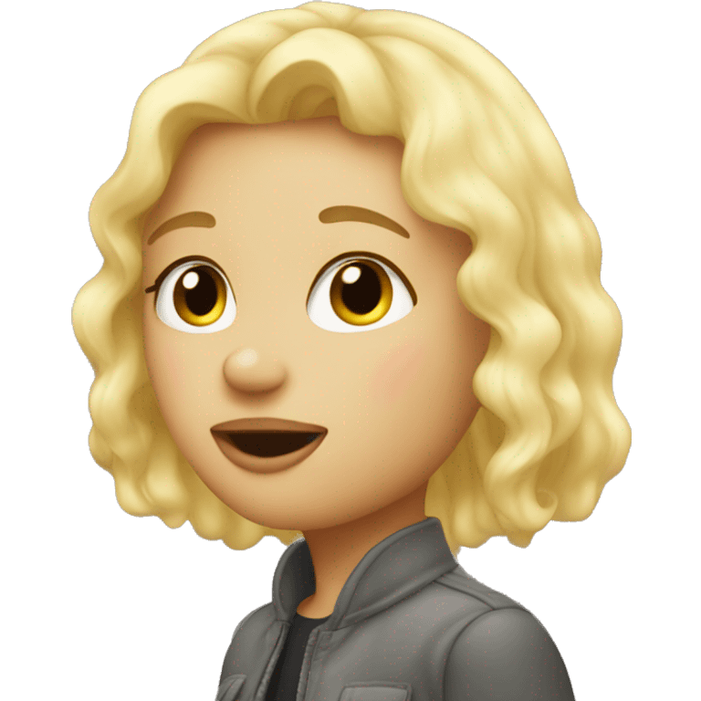 blonde girl kiss emoji