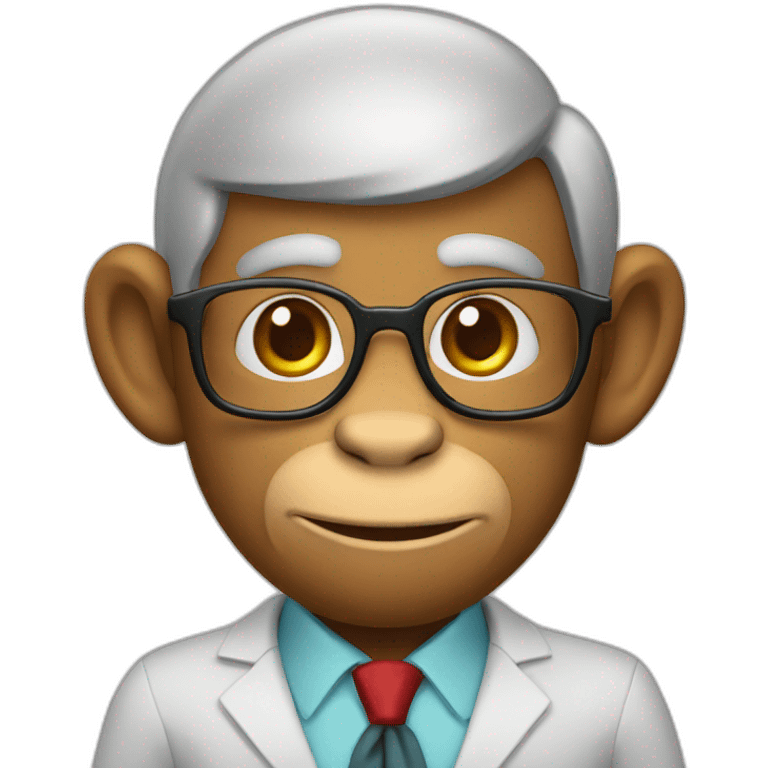 a Monkey professor analazyng the stock market emoji