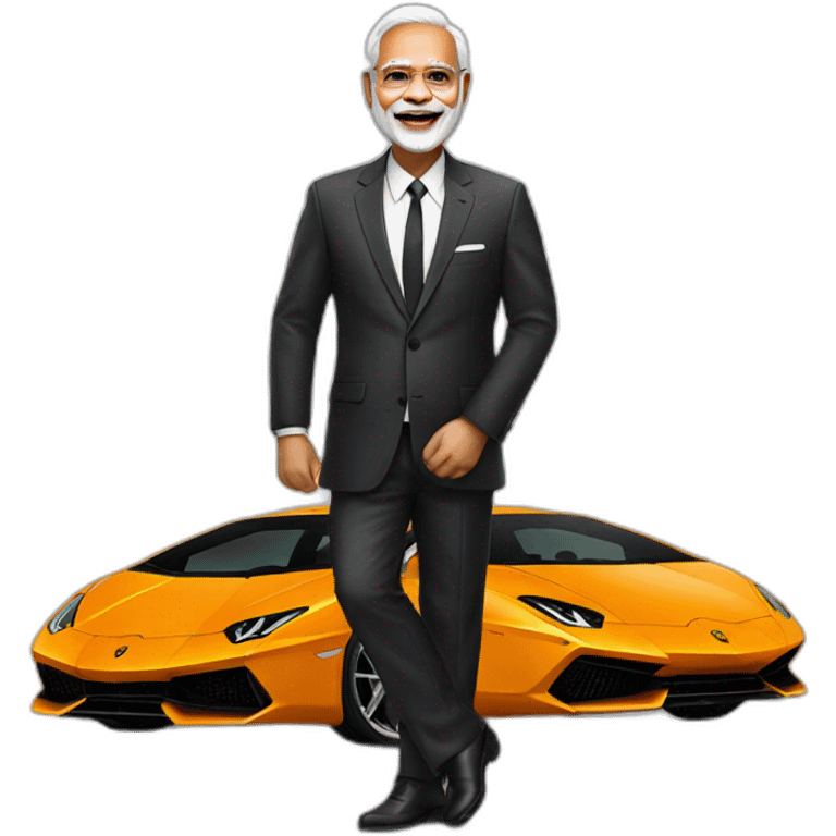 Modi on lamborghini emoji