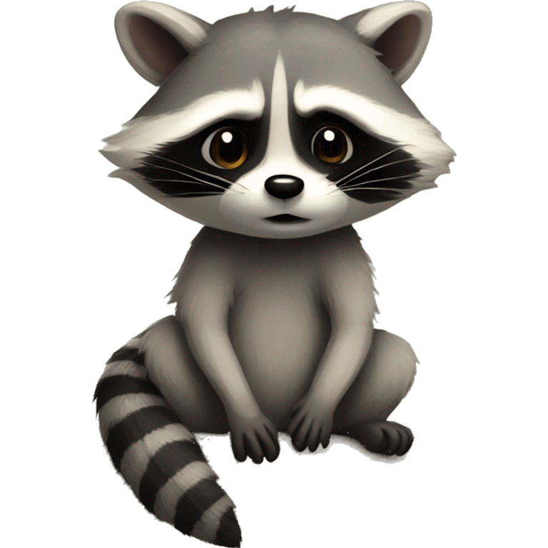 Cute raccoon ask for forgivenessj emoji