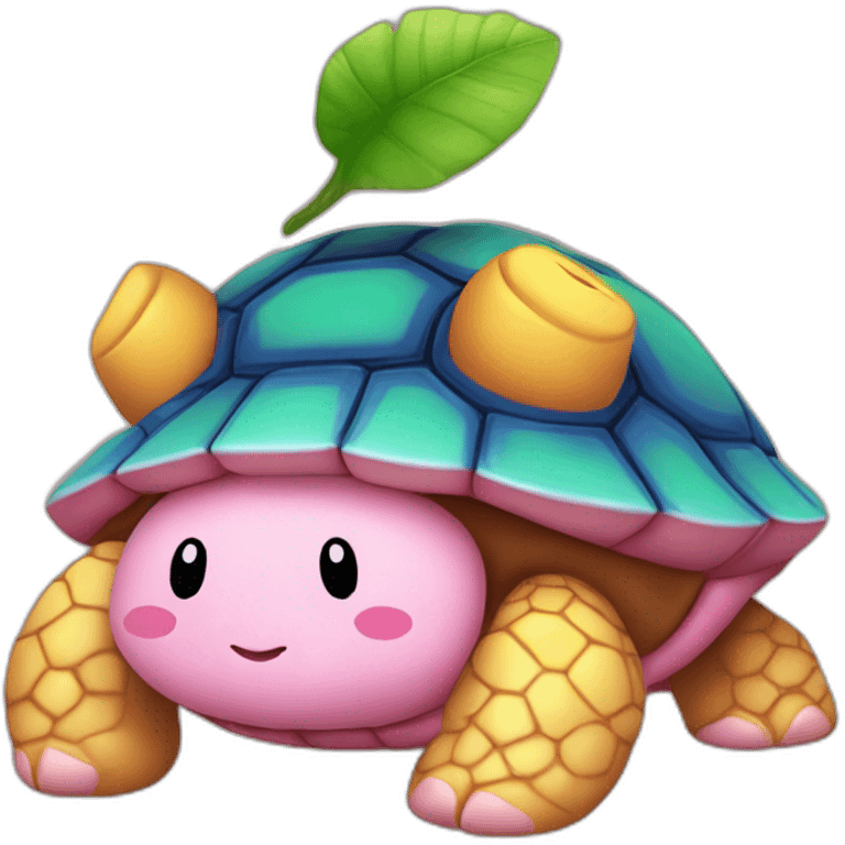 kirby sur une tortue emoji