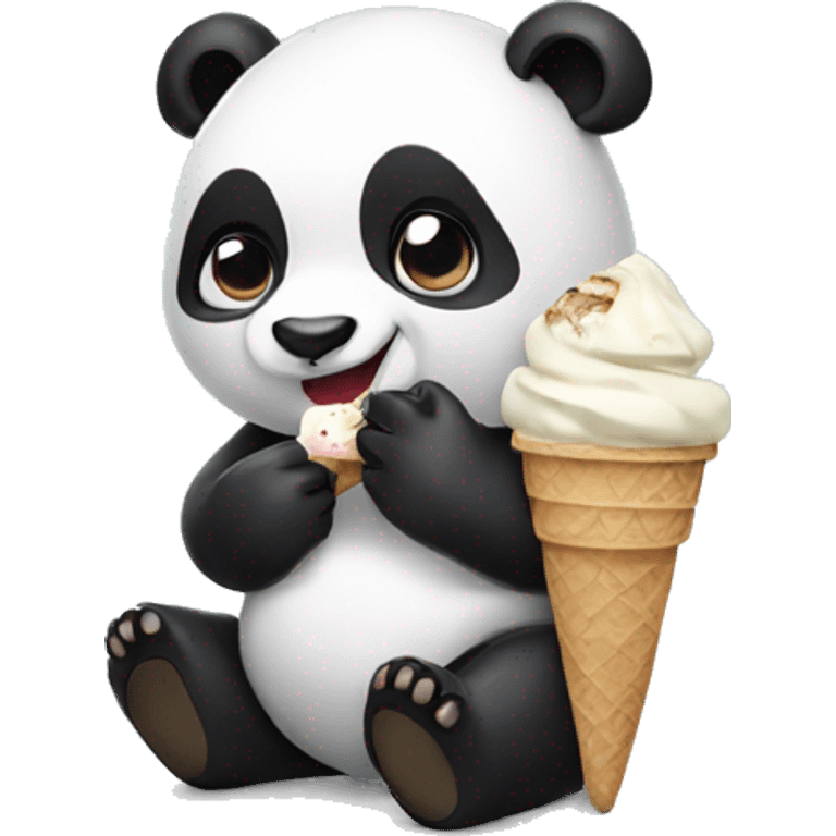 Panda eating ice cream emoji