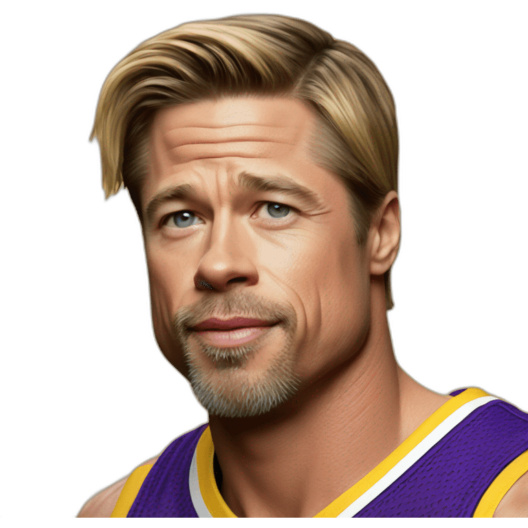 brad pitt wearing lakers jersey emoji