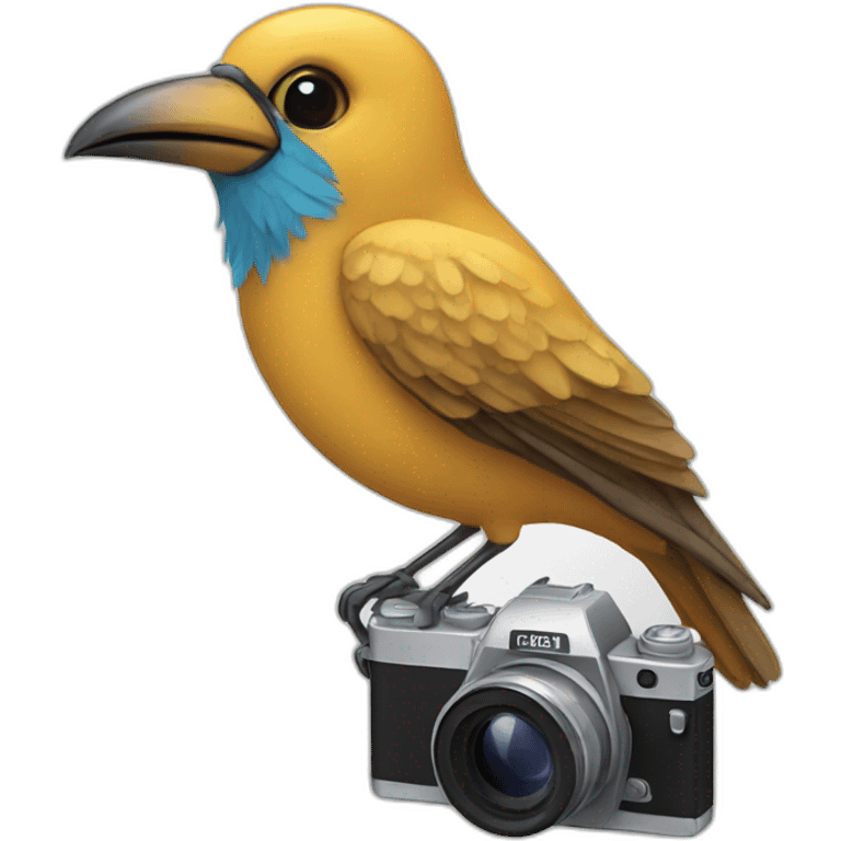 bird using a camera emoji