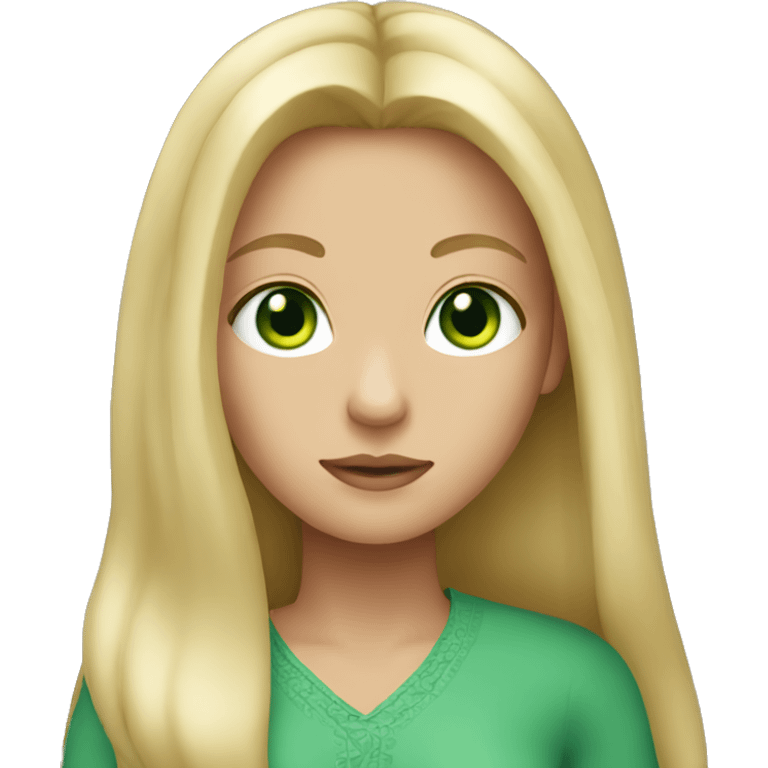 girl with green eyes and long blonde hair emoji