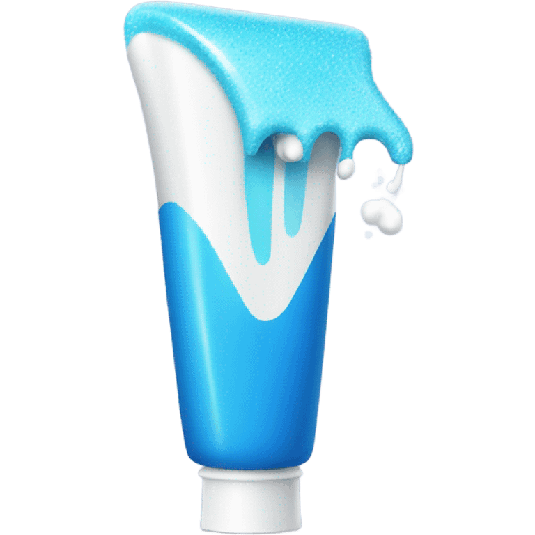 blue and white sparkly toothpaste being squeezed out emoji