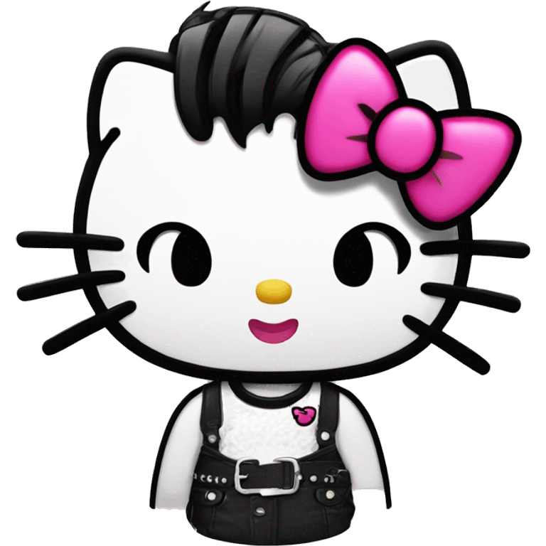 punk style hello kitty winking  emoji