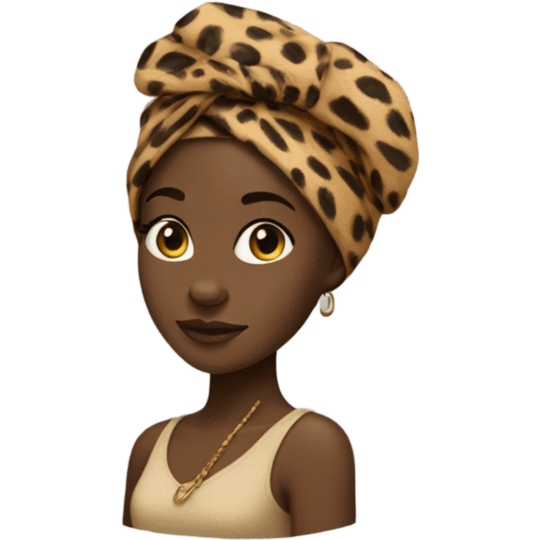 Black girl with cheetah headwrap  emoji