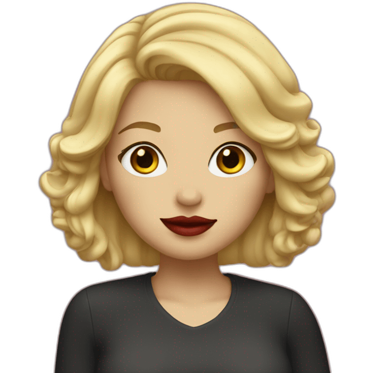 girl with blond hair with red lipstick emoji