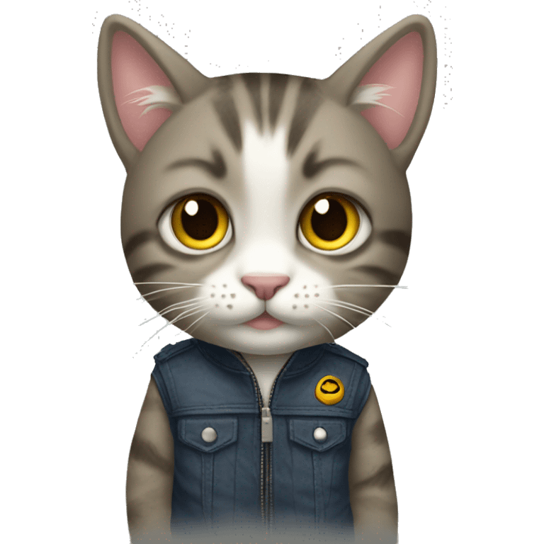 Crea un gato con chamarra emoji