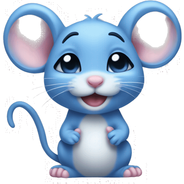  a chiby cute little blue mouse emoji