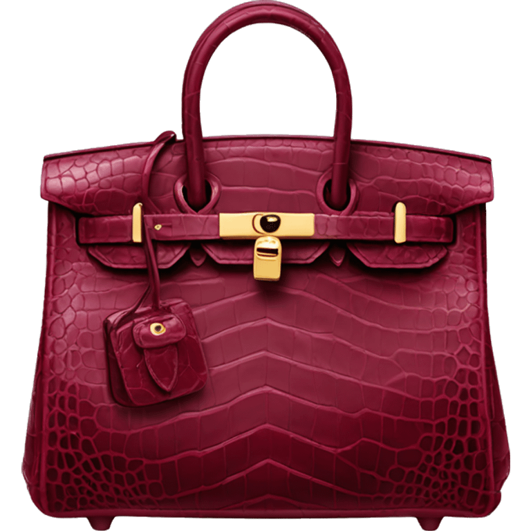 Burgundy crocodile birkin emoji