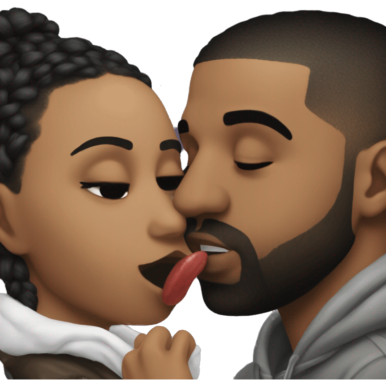 Drake kissing kanye emoji