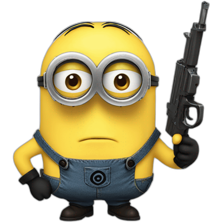 A minion with a gun emoji