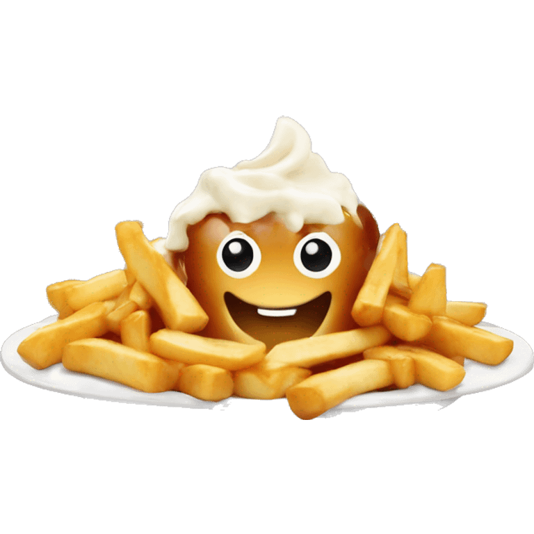 Poutine qui mange une poutine emoji