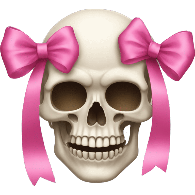 Skull with a pink bow emoji